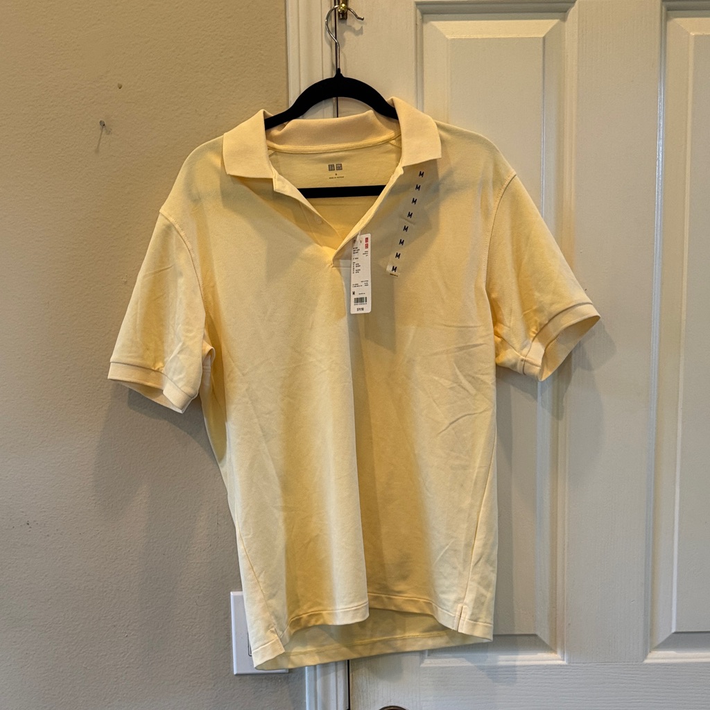 Uniqlo Mens Light Yellow Polo Shirt